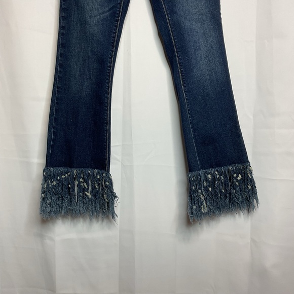 LITZ jeans waist 27 crop leg with fray at bottom - Picture 2 of 10
